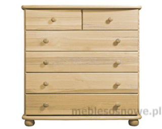 Komoda do detskej izby - Zásuvky 85x92x42 6 zásuviek W06 Drevená borovica