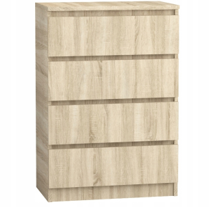 Komoda do obývačky - Zásuvky na hrudi 90 cm 4 zásuvky Sonoma