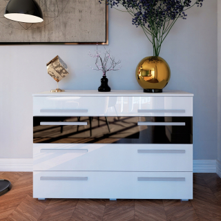 Komoda do študenskej izby - Barcelona hrudník s zásuvkami 120 cm lesk