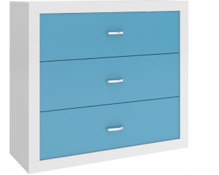 Komoda do detskej izby - Detská komoda 100 cm biela modrá flip AK
