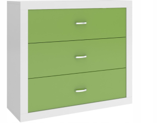Komoda do detskej izby - Detská komoda 100 cm biela zelená flip AK
