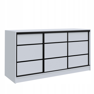 Komoda do detskej izby - Podkrovná komoda 180 cm mini posuvná šatníka biela