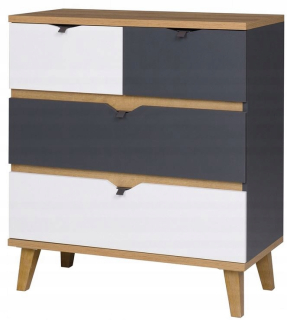 Písací stôl pre mládež - Memone hrudník K4SZ M03 Graphite White Oak