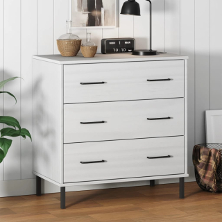 Komoda do detskej izby - Oslo hrudník s 3 zásuvkami bielymi 77x40x79.5 cm lítium