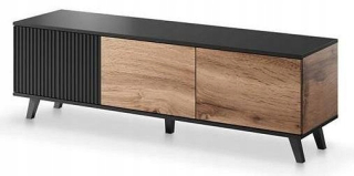 Skrinka pod TV - Random Random Randv-1 Oak Wotan, čierna 150 cm