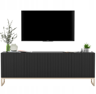 Skrinka pod TV - RTV hrudník zásuviek Glamour Cabinet Glamour Black Mat