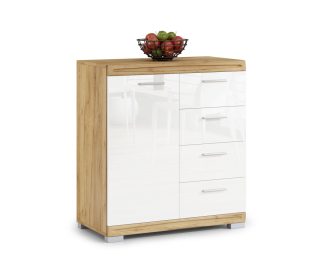 Komoda do obývačky - Jednoduchý KD1SZ4 hrudník - skrinka 4 zásuvky lesk