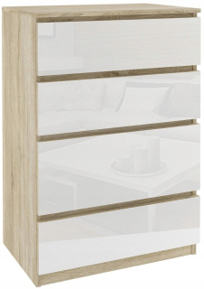 Komoda do detskej izby - Zásuvky na hrudi biele Sonoma Cabinet 4 zásuvky