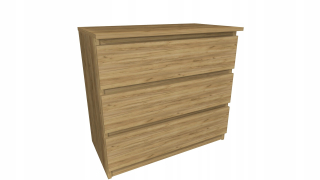 Komoda do obývačky - Craft Oak hrudník, zásuvky, 80 x 45 cm 3 zásuvky
