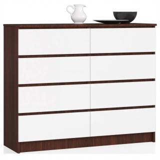 Komoda do študenskej izby - Zásuvka pre dieťa pre dieťa 120 Wenge White 8 zásuviek