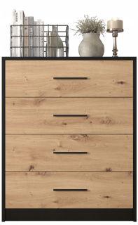 Komoda do študenskej izby - Univerzálna spálňa 80 cm 4s čierna spálňa