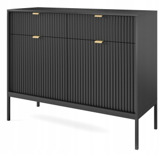 Komoda do obývačky - Dva -Vodné rukoväte Nova 104 Black Golder