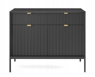Komoda do študenskej izby - 104 cm Nova Loft Hrudy of Sciters s 2 zásuvkami čiernymi