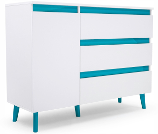 Komoda do študenskej izby - ARES 2 SET nábytku - Popiel / White Gloss