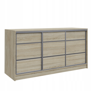 Komoda do detskej izby - Moderná komoda 160 6 zásuviek wenge biela rohož