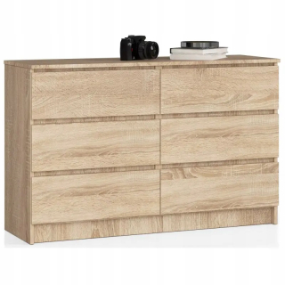 Komoda do študenskej izby - Sonoma Dresser so zásuvkami 120 veľkých 6 zásuviek podložky