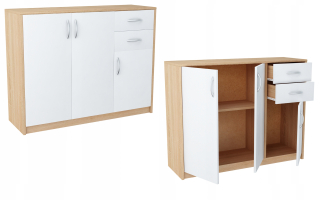 Komoda do študenskej izby - SAKO 500L kreslá, obrovská pouf s výplňou EPS