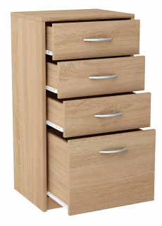 Komoda do obývačky - Skrinka na komoda 45 cm 4s Sonoma Oak Bookcase 4 zásuvky
