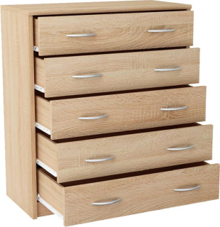 Komoda do obývačky - Skrinka na komoda 5S Sonoma Oak Bookcase 5 zásuviek