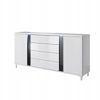 Komoda do študenskej izby - Kabinet Marco Marco Bial Gloss Black LED lesk