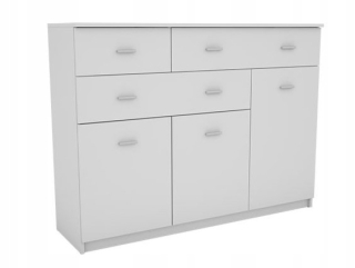 Komoda do študenskej izby - Zásuvka na hrudník biela skrinka 150 cm zásuvka