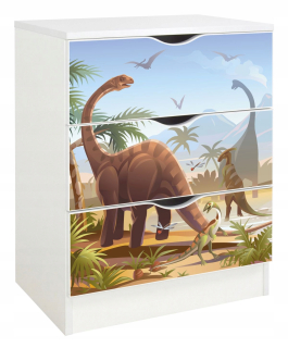 Komoda do študenskej izby - Hrudník s 3 zásuvkami, 60x42x78 cm dedina dinosaurus