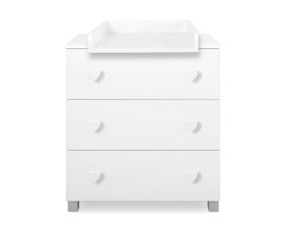 Komoda do detskej izby - Hrudník s zásuvkami so prebaľovacím stolom Classic 6003 sŕdc