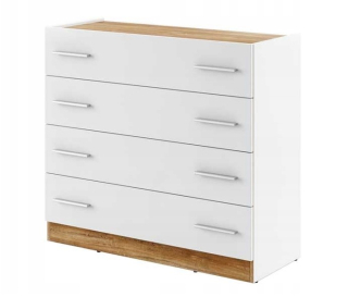 Komoda do študenskej izby - Zásuvky na hrudi so 100 cm zásuvkami - Dentro DT04 White/Oak