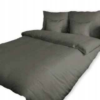 Kompletný set posteľných obliečok - Sada podstielky sivej hladkej mikrovlákna 160x200cm