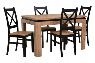 Jedálenská zostava, set - Kuchynská súprava pre kuchyňu, skladací stôl a 4 stoličky