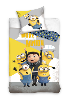 Kompletný set posteľných obliečok - Posteľná sada 140x200cm+70x90cm hrubá a Minionki