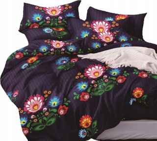 Kompletný set posteľných obliečok - Podstielka s kôrom 160x200 łowicka biela a červená