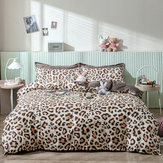 Kompletný set posteľných obliečok - Sada dvojitých obliečok leoparda 160x200