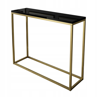 Konferenčný stolík do obývačky - Moderná 100 cm zloty console čierna podložka