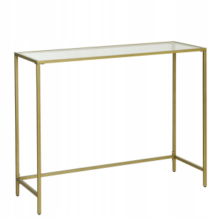 Konzolový stolík do predsiene - Console Table Gold Gloss Glass Glass kovový podkrovie