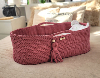 Prútený košík pre bábätká - Mojžišský kôš boho ručný - kvet