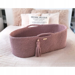 Prútený košík pre bábätká - Kôšov Mojžiš boho ručne vyrábaný - Mauve