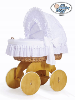Prútený košík pre bábätká - Chata pre postieľku 90x200 Pine Wood 2 zásuvky