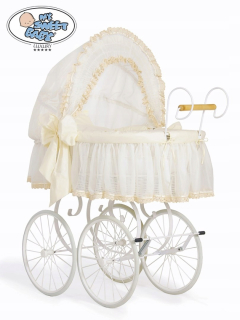 Prútený košík pre bábätká - Kôš Mojžiša retro Elisa - White + Cream Post