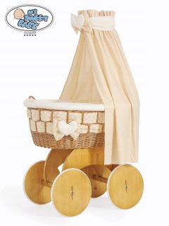 Prútený košík pre bábätká - Mojžišský kôš s kolíselou Isabella Natural + K