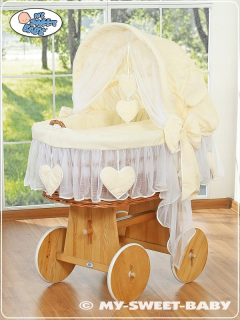 Prútený košík pre bábätká - Model detského domu D1 85x165 cm biely