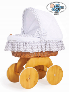 Prútený košík pre bábätká - Mojžišský kôš s Hannah Booth Natural + White