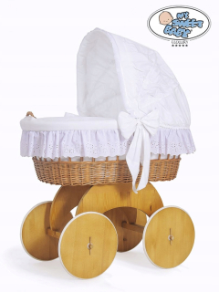 Prútený košík pre bábätká - Mojžišský kôš s Sophia Budka Natural + White Ech
