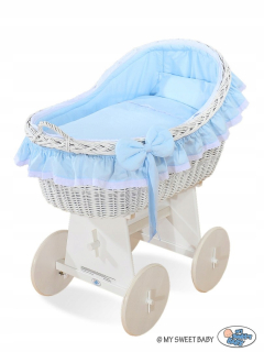Prútený košík pre bábätká - Mojžišový kôš s kabínovou deluxe-zvončekmi Amy Roses