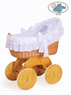 Prútený košík pre bábätká - Mojžišský kôš s prútenými stánkami Lily Natural + B