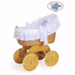 Prútený košík pre bábätká - Mojžišský kôš s prútenými stánkami Lily Natural +