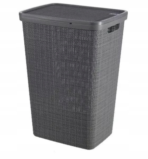 Kôš na bielizeň - Wash Basket Curver Jute 58L tmavošedá