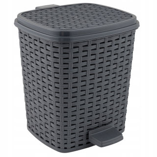 Kôš na triedenie odpadu - Rattan 6 l Praktické odpadky na odpadky šedé