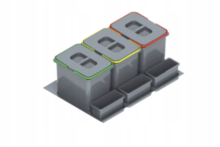 Kôš na triedenie odpadu - Odpadkové kôš Bin Binder Praktiko 80 3x15L