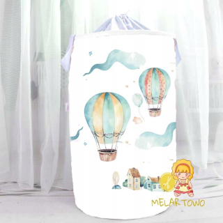 Úložný box pre deti - Kôš, hračkárska kontajner 60 cm boho balóniky